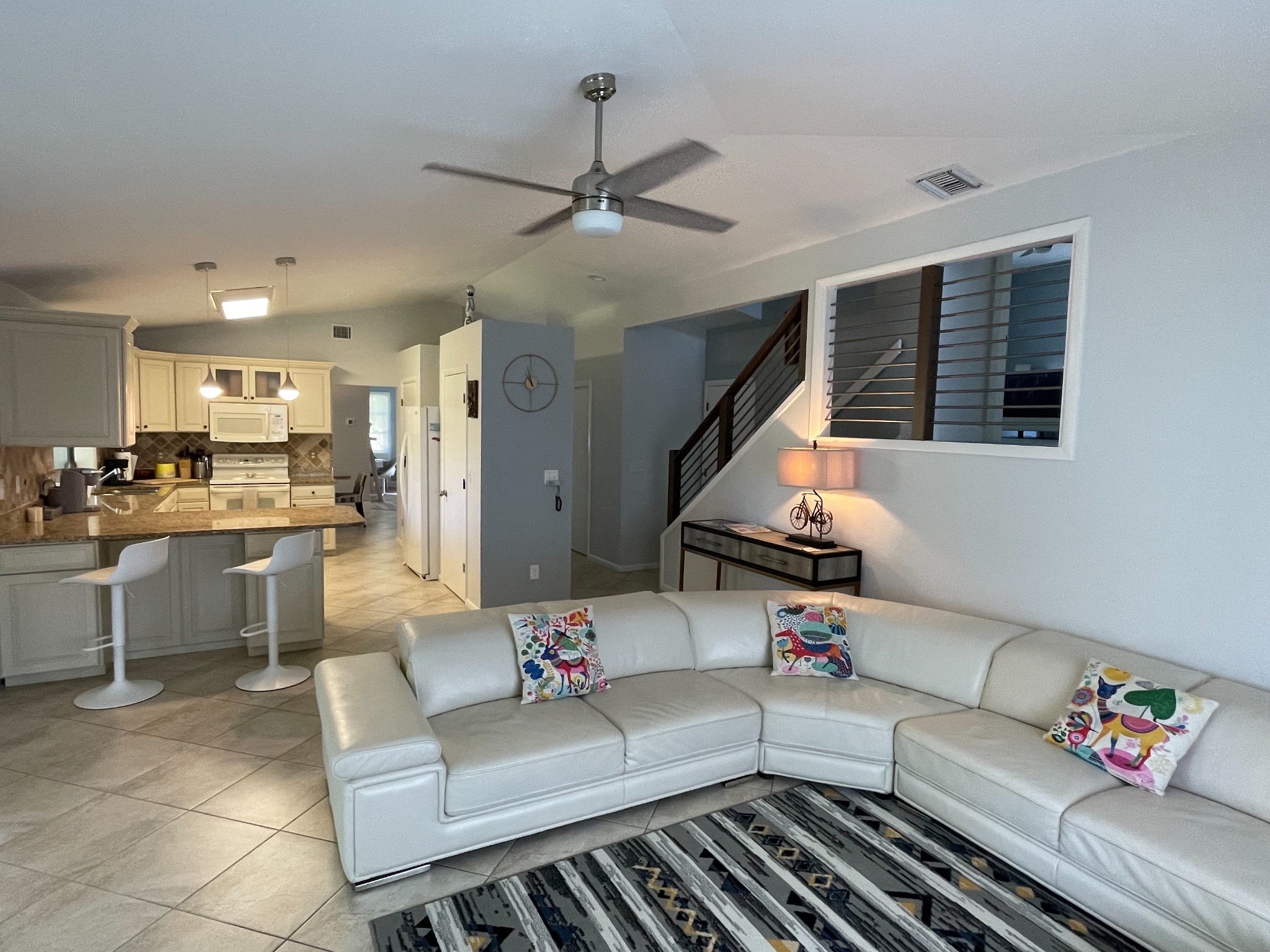 Open living room and kitchen